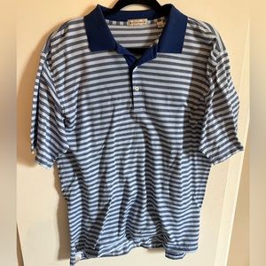 Peter Millar Blue Stripe Collared Shirt